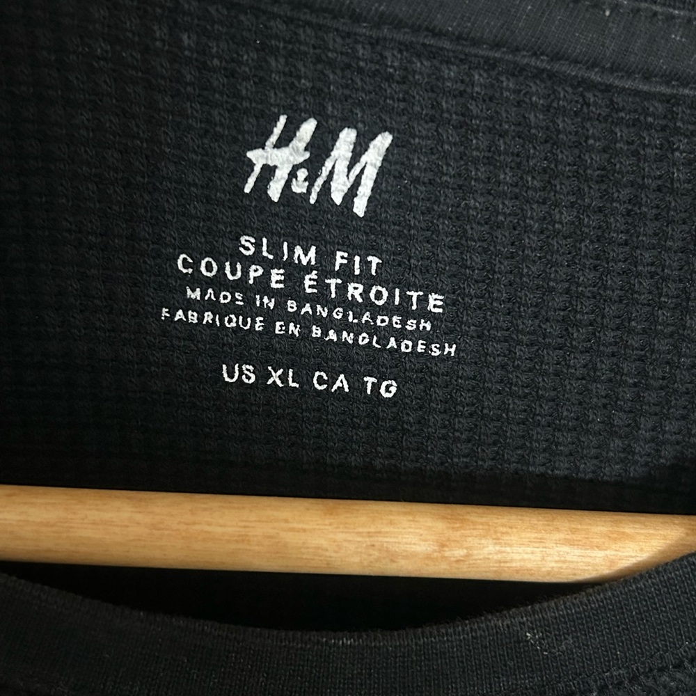 H&M Waffle Long Sleeve Shirt, XL - Picture 2 of 3